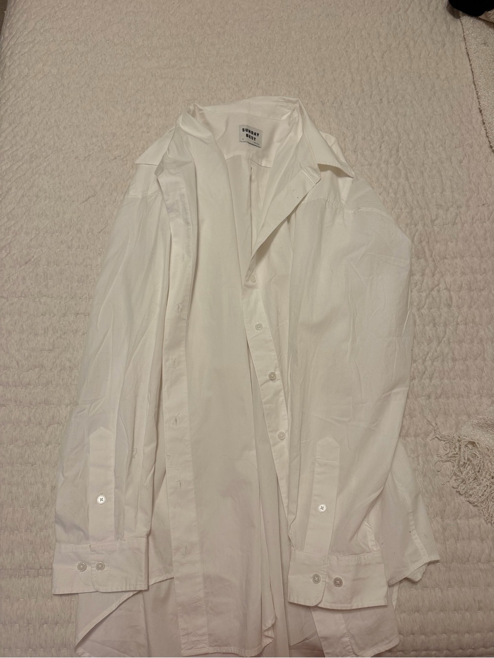 Sunday Best White Women’s Oversized Dress Shirt - Classic Button-Up